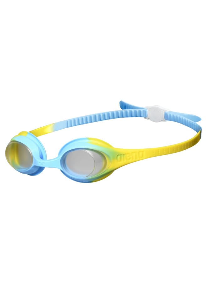 arena Spider Kids Clear-Yellow-Lightblue Goggles, Training, Pool, Equipment, Uni Kids - Kids Training Swim Goggles with Soft Silicone Seals - Image 1